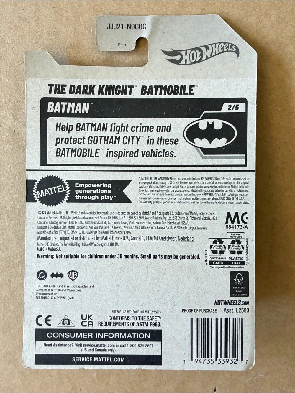 Hot Wheels Batman The Dark Knight Batmobile The Tumbler Gotham City  DC Comics